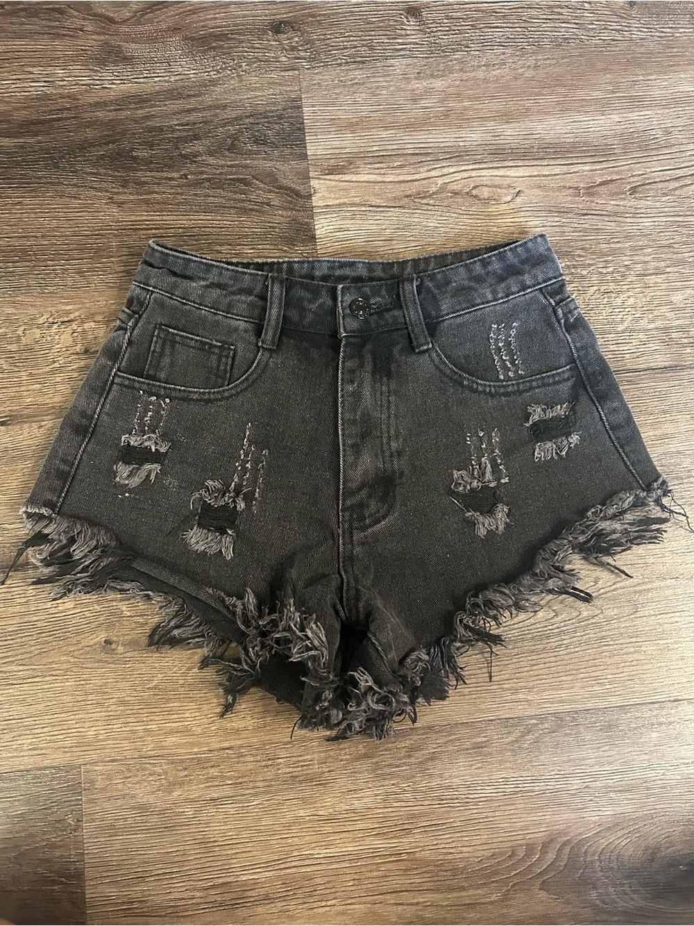 Black Denim Jean Shorts